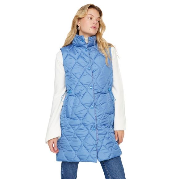 Trendyol Women Regular Standing collar Woven Modest Blazer - Picture 4 of 8